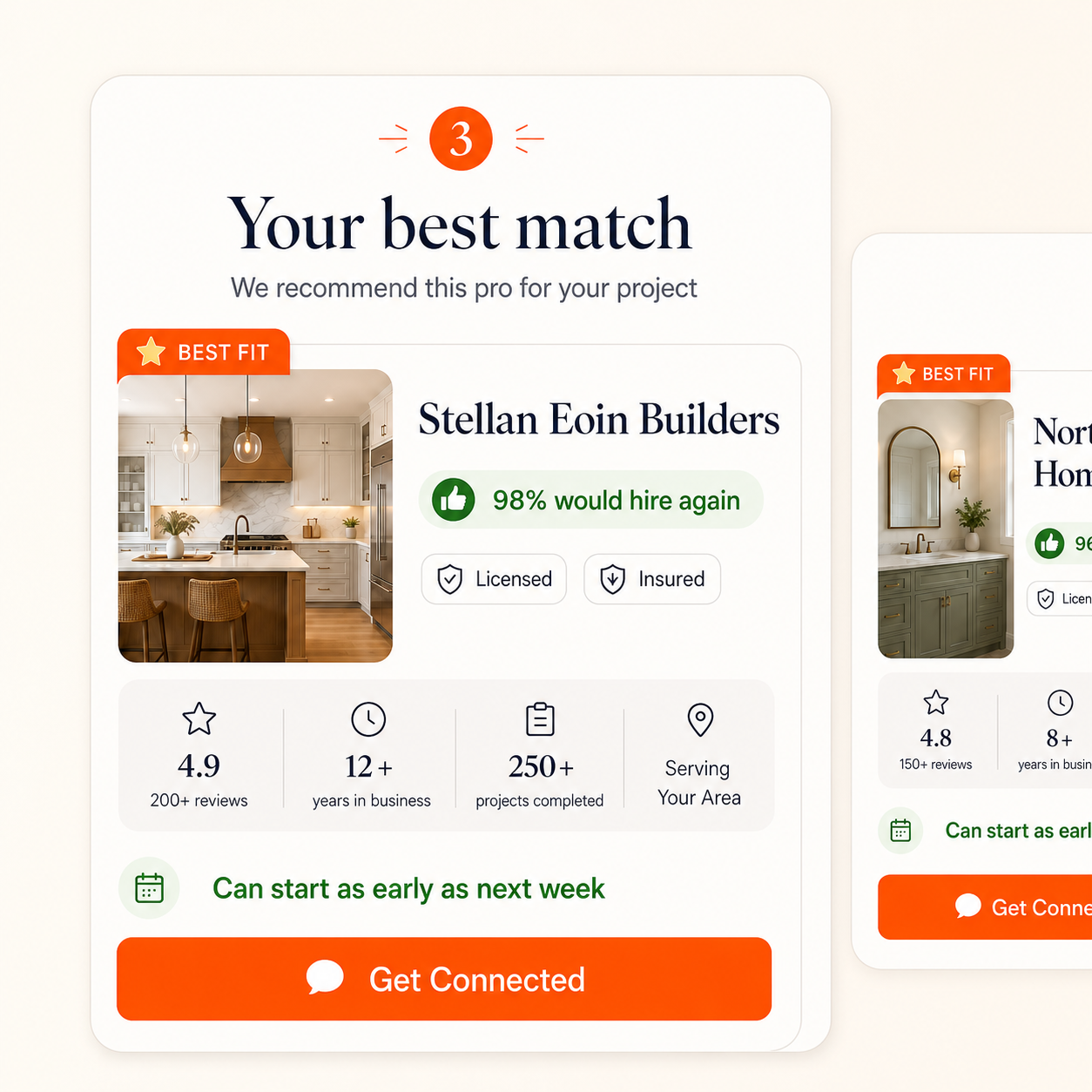 Step 3: View the most recommended contractor